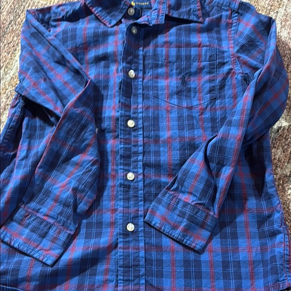 Polo Ralph Lauren boys plaid long sleeve button down cotton size 6 so cute